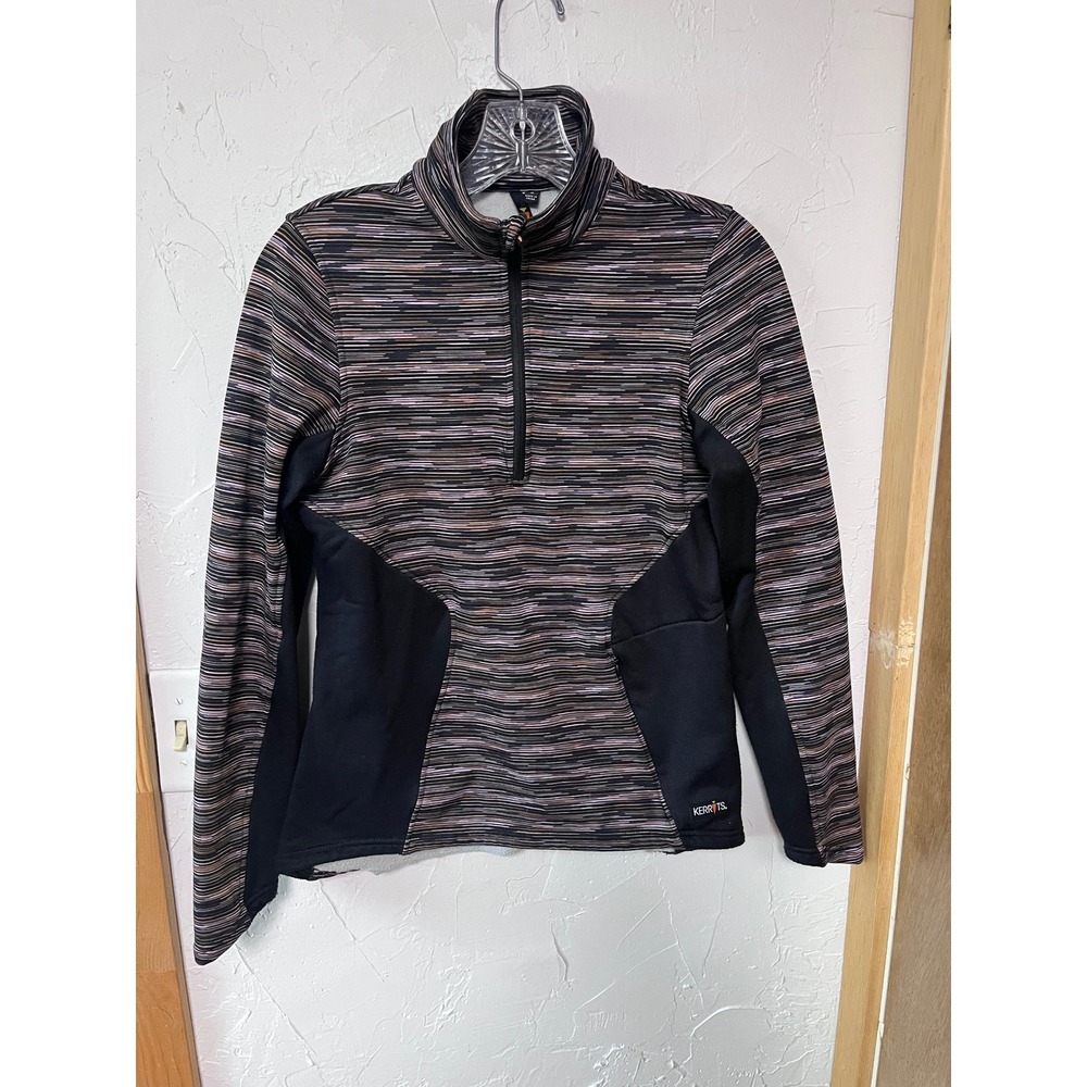 Kerrits Womens Small Quarter Zip Fleece Lined Base Layer Equestrian Space Dye